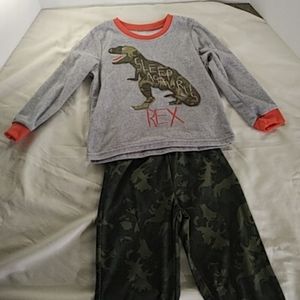 Carter's Fleece Camo Dinosaur Pajamas set